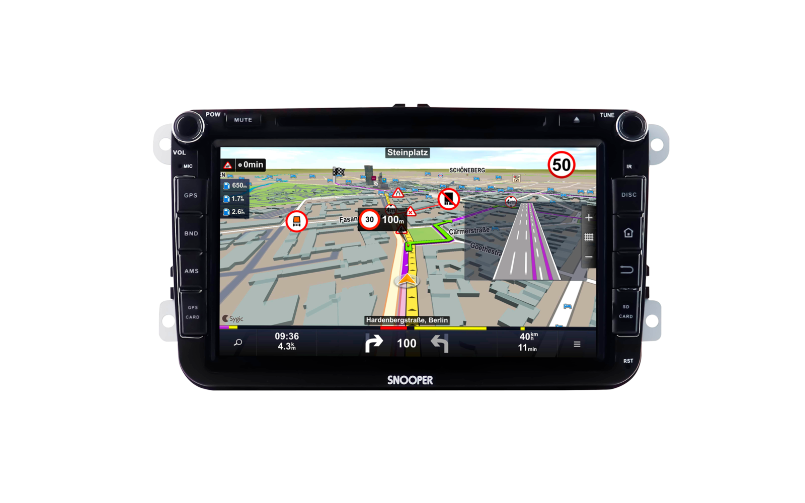  Snooper SMH Multimedia-Navigation DAB+ Festeinbaugerät