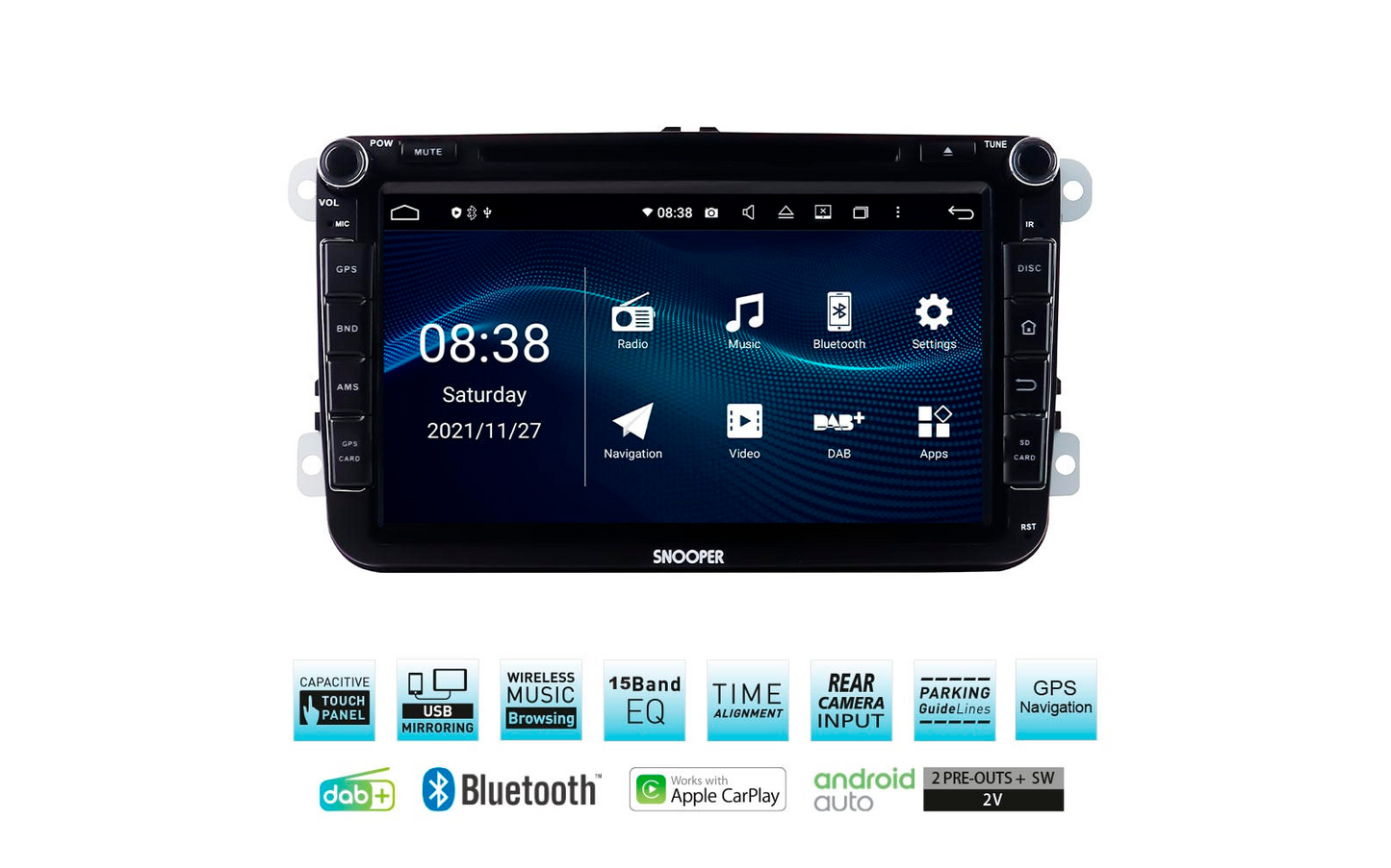  Snooper SMH Multimedia-Navigation DAB+ Festeinbaugerät