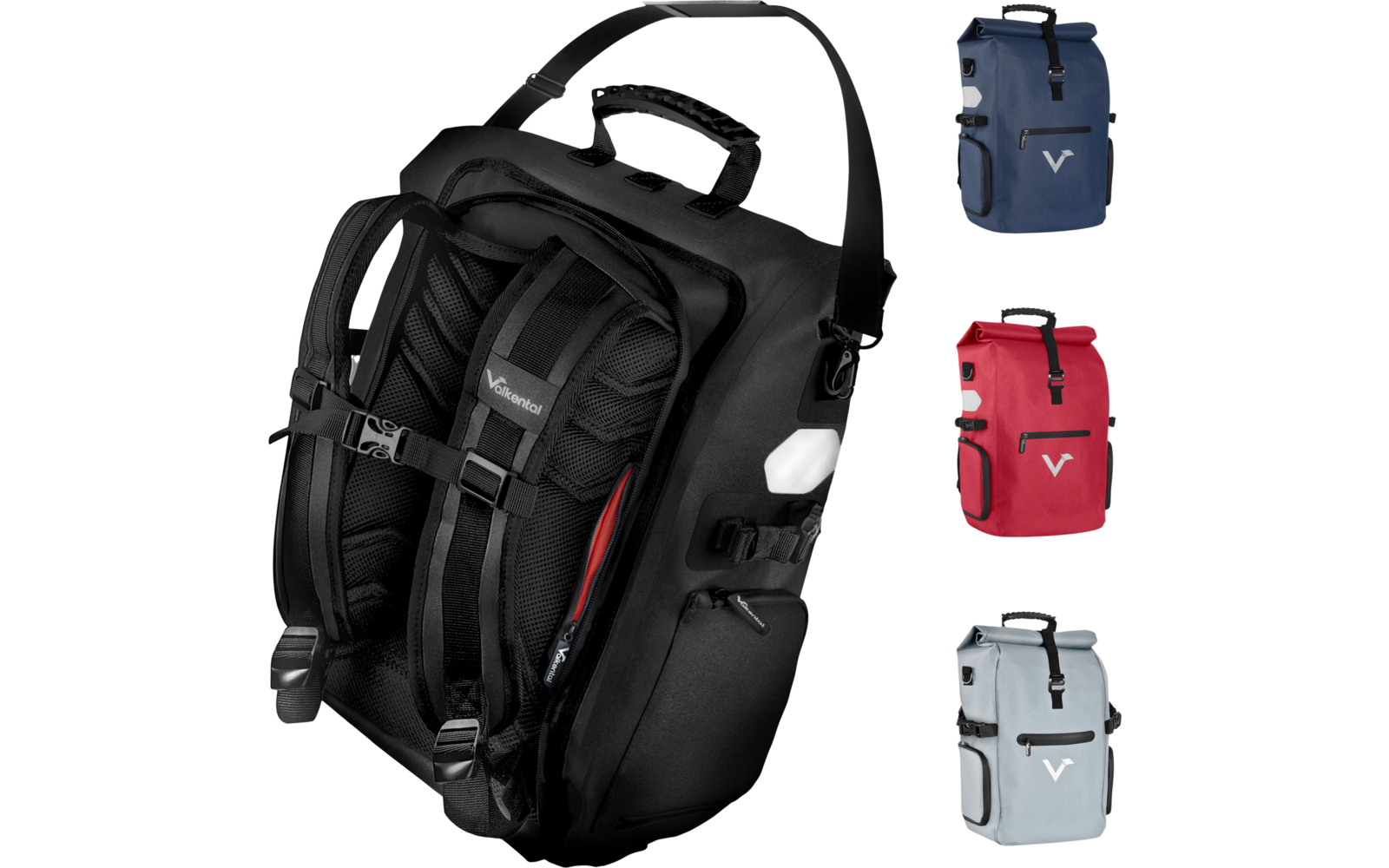  Valkental ValkPro 3-in-1 Wasserdichte Fahrradtasche 26 Liter