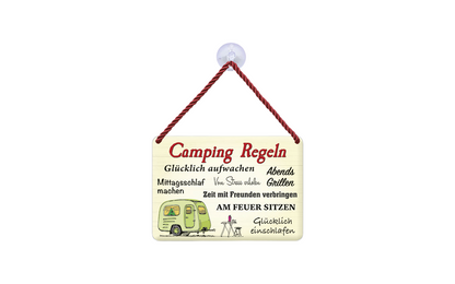  Blechschild Camping Regeln