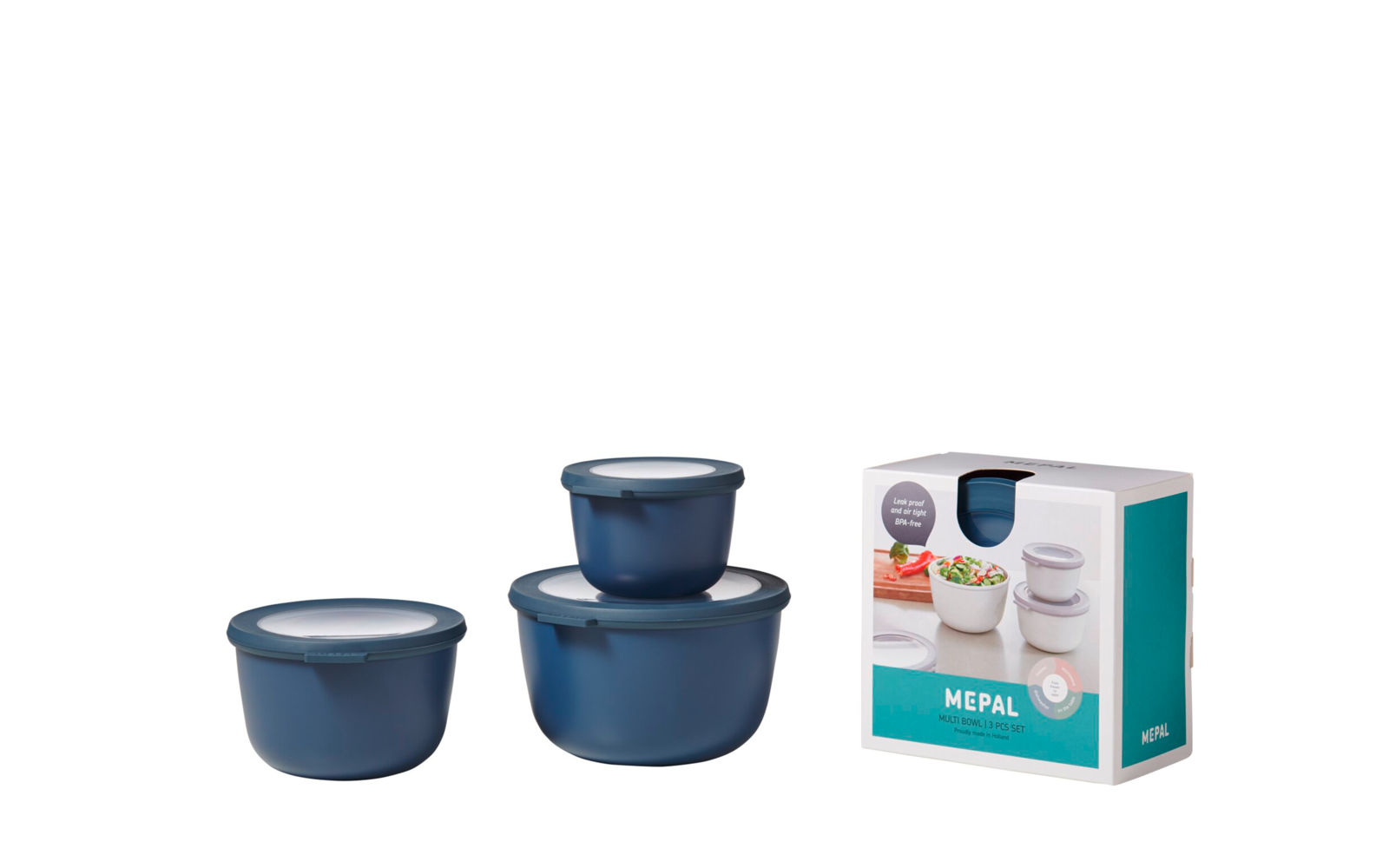 Mepal Cirqula Multischüsselset Rund 3 Teilig 500 / 1000 / 2000 Ml