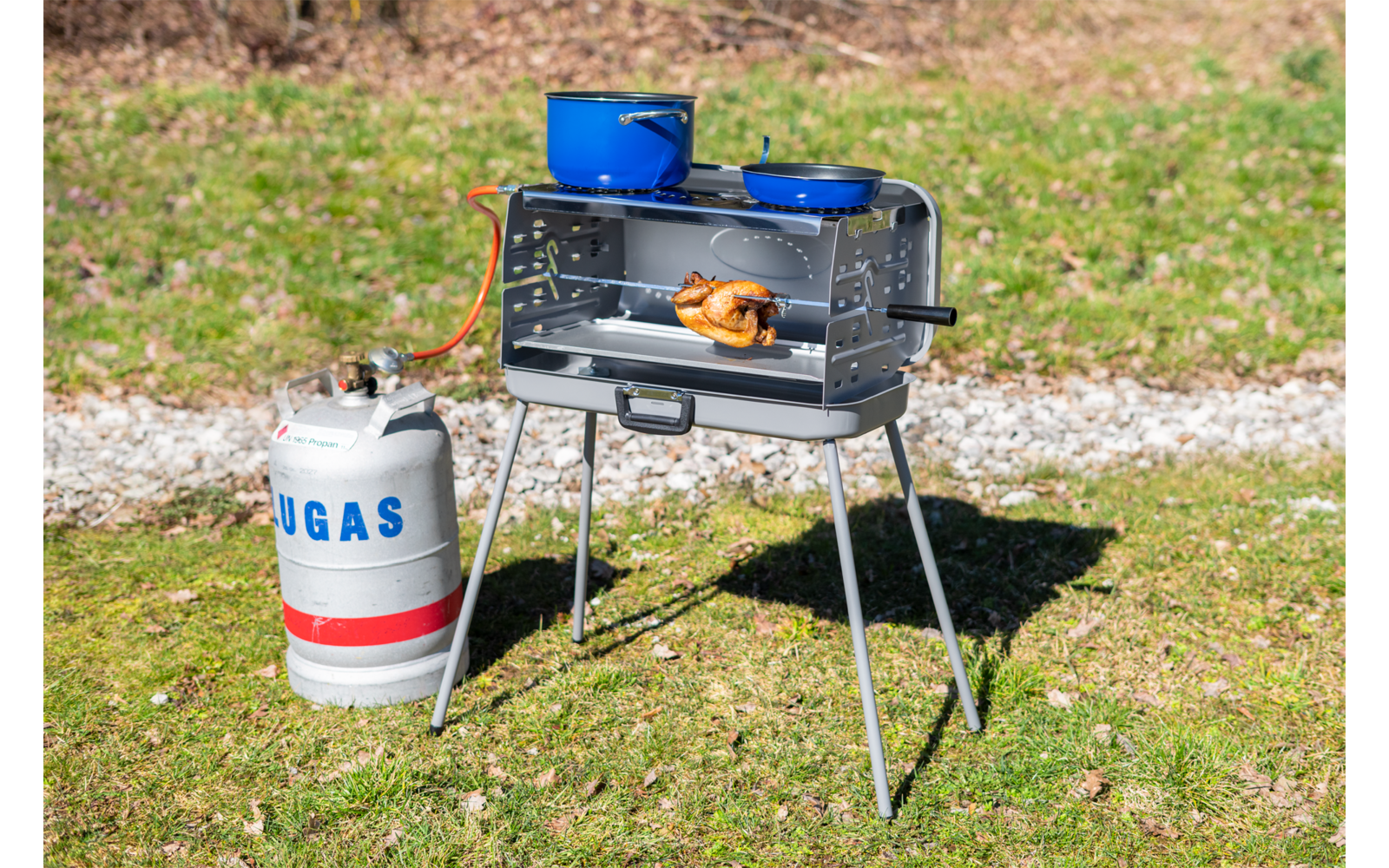  Berger 3-Flammen Koffergasgrill Silber