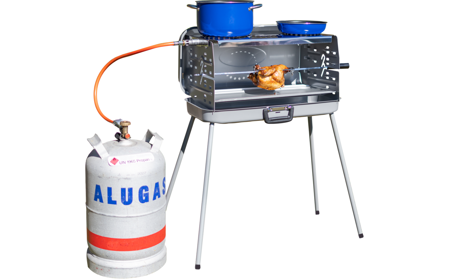  Berger 3-Flammen Koffergasgrill Silber