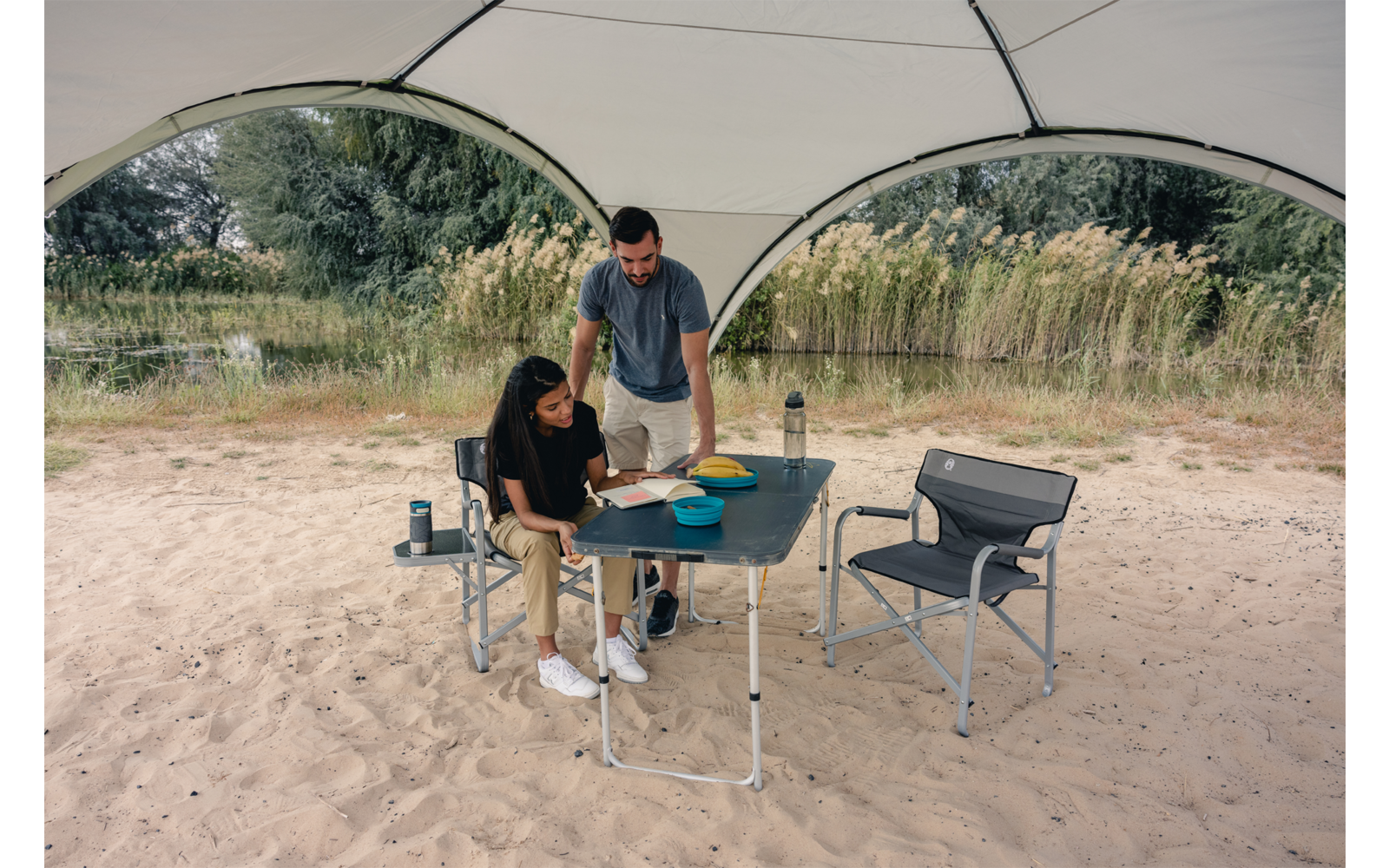  Coleman Deck Chair Klappbarer Campingstuhl Aluminium Silber