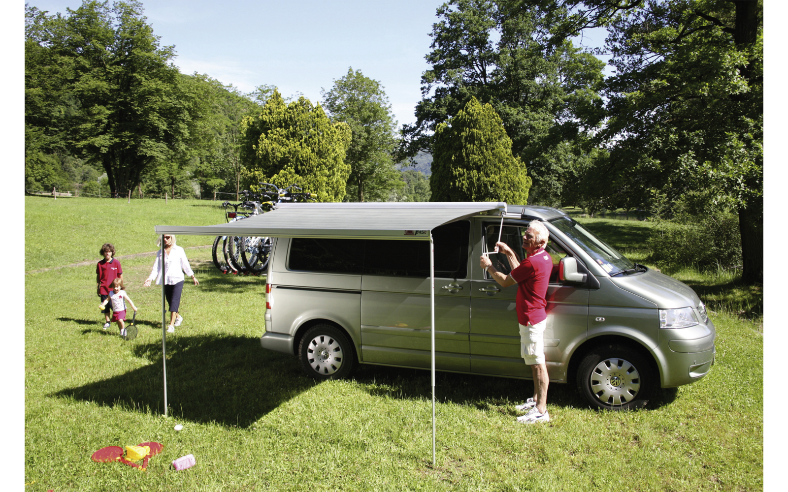  Fiamma F45s Wandmarkise 260 Cm Für VW T5 / T6 / Multivan / Transporter (Titanium / Royal Grey)