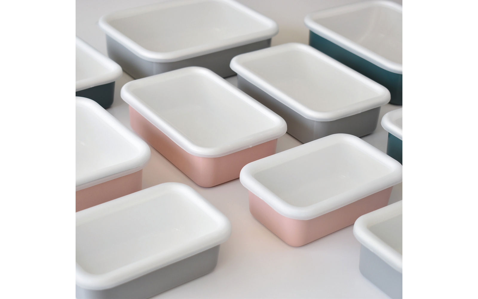  HoneyWare Emaille Frischhaltedose Lichtgrau
