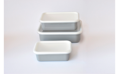  HoneyWare Emaille Frischhaltedose Lichtgrau