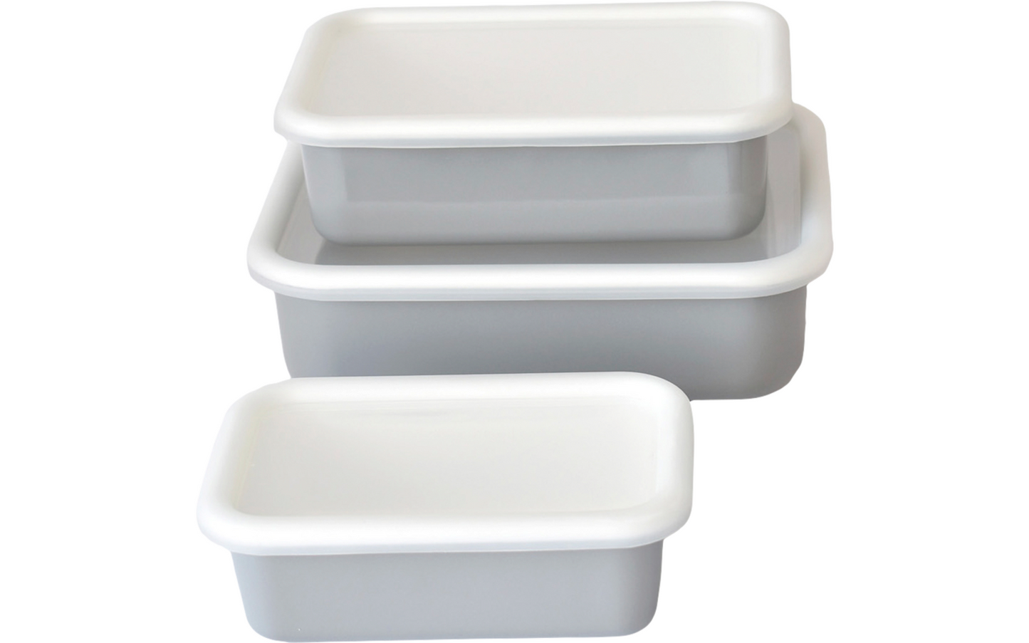  HoneyWare Emaille Frischhaltedose Lichtgrau