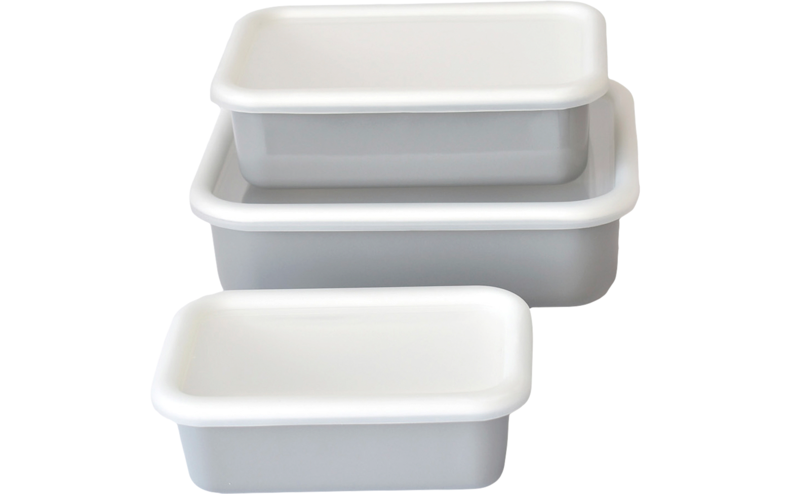  HoneyWare Emaille Frischhaltedose Lichtgrau