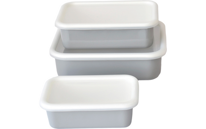  HoneyWare Emaille Frischhaltedose Lichtgrau