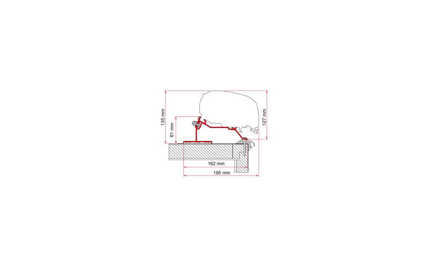  Fiamma Caravan Roof Markisenadapter Für Fiamma F80/F65
