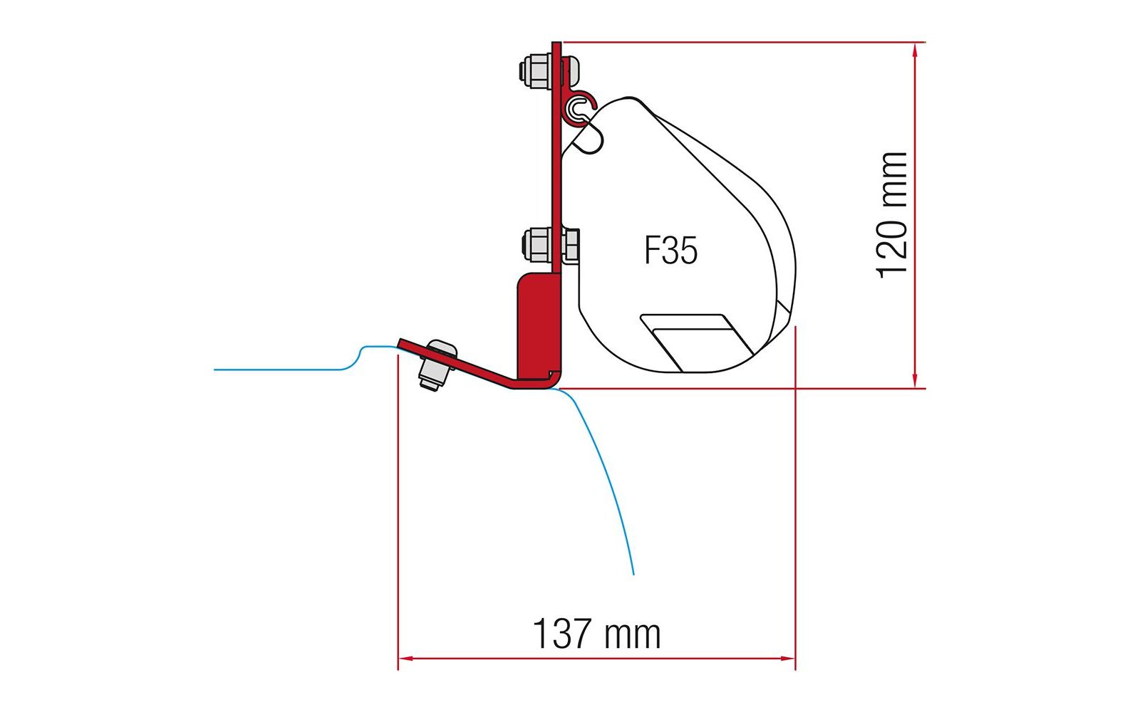  Fiamma Halterungen Für Markise F35 Pro Dachmontage