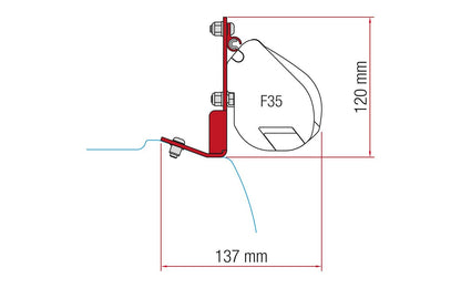  Fiamma Halterungen Für Markise F35 Pro Dachmontage