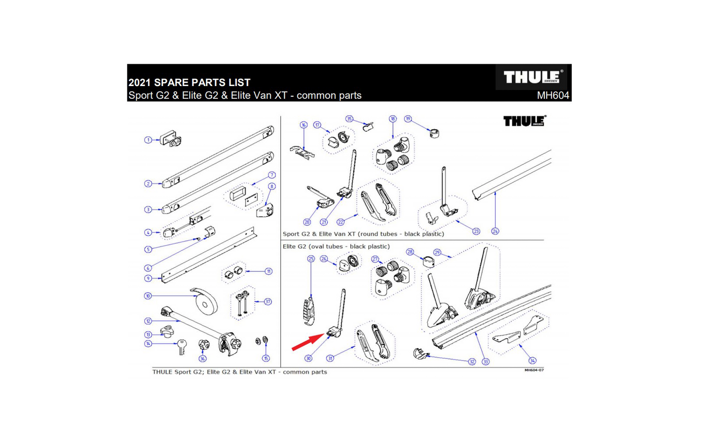  Thule Schienenbügelendkappe Mit Sicherungsband Passend Elite G2