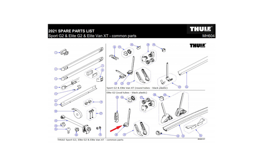  Thule Schienenbügelendkappe Mit Sicherungsband Passend Elite G2