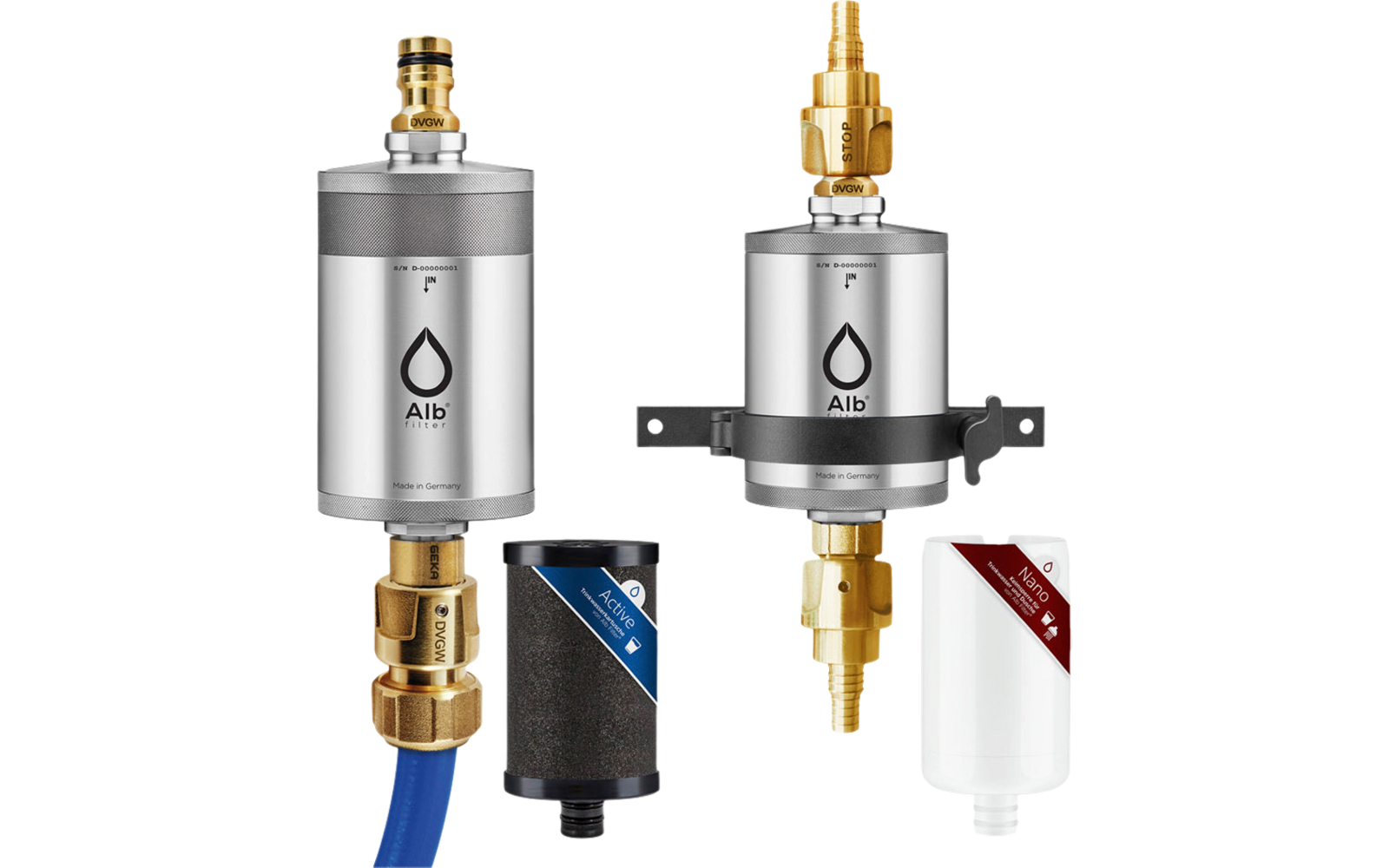  Alb Filter® PRO CAMPER Set Trinkwasserfilter Kombination Edelstahl Natur