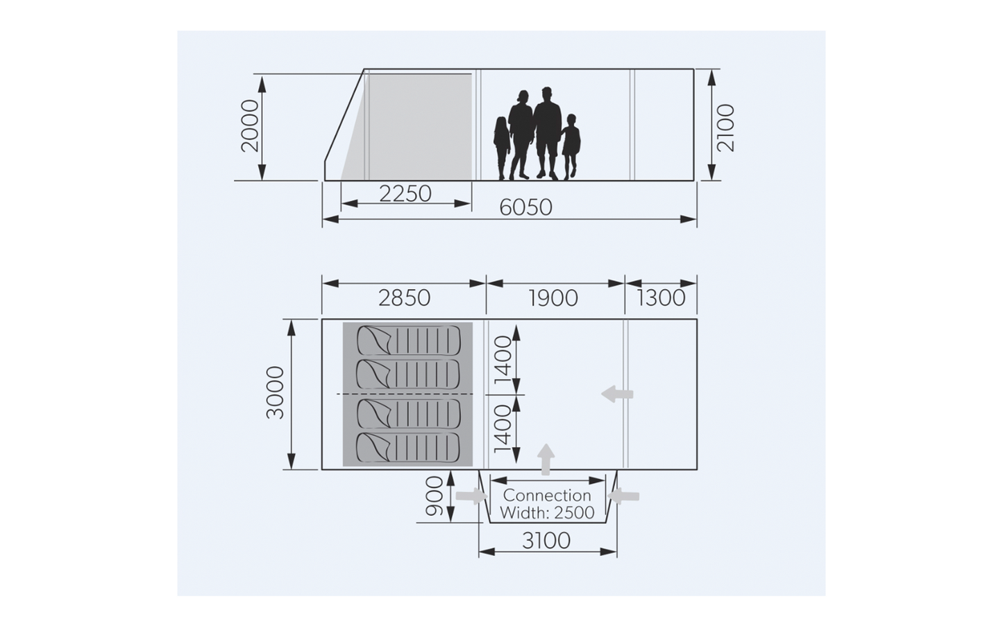  Dometic Rarotonga DA FTT 401 AIR Aufblasbares Driveaway Vorzelt 3 M