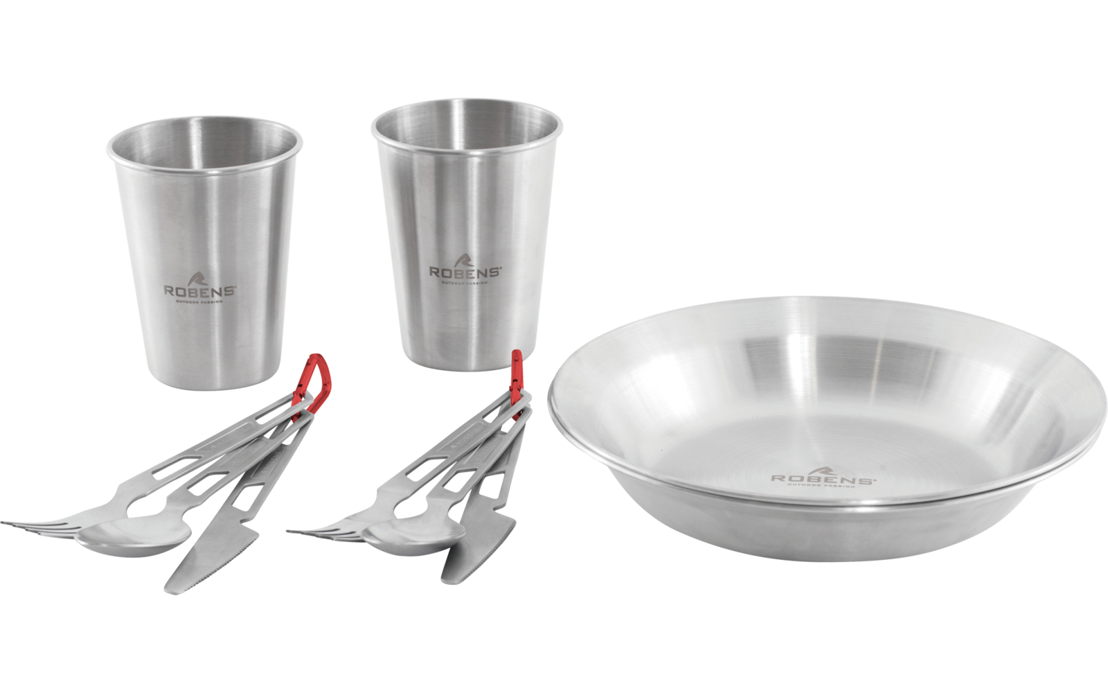  Robens Sierra Steel Meal Set Geschirr-Set 10 Teilig Mit Tellern / Bechern / Besteck