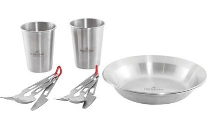  Robens Sierra Steel Meal Set Geschirr-Set 10 Teilig Mit Tellern / Bechern / Besteck