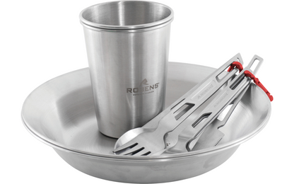  Robens Sierra Steel Meal Set Geschirr-Set 10 Teilig Mit Tellern / Bechern / Besteck