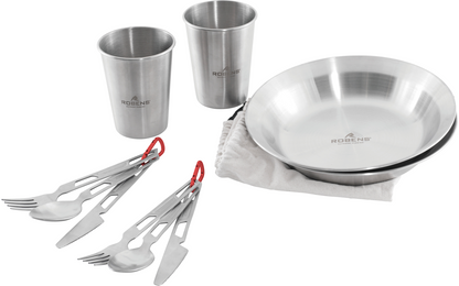  Robens Sierra Steel Meal Set Geschirr-Set 10 Teilig Mit Tellern / Bechern / Besteck