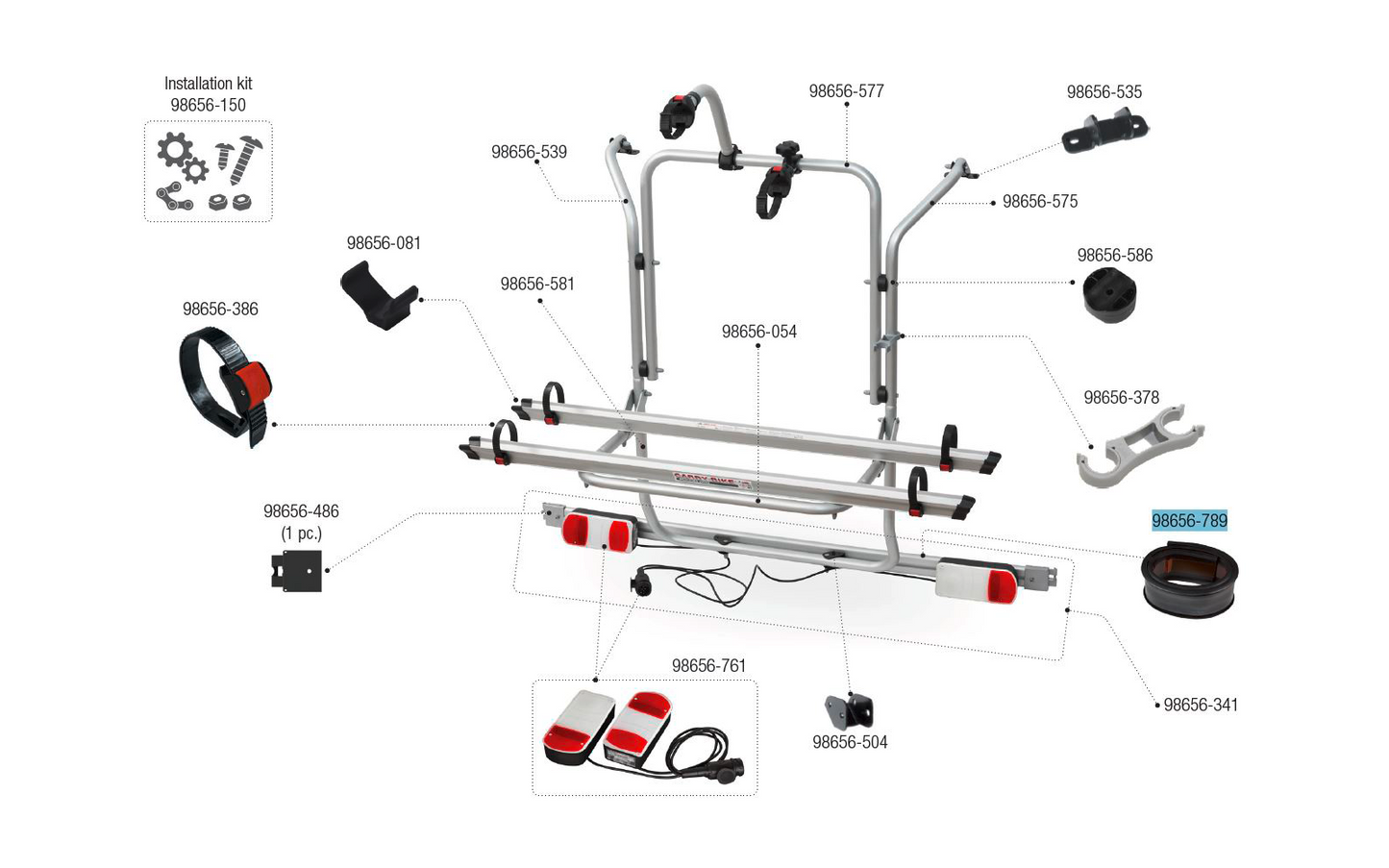  Fiamma Dichtungsgummi Passend Für Carry Bike V Class Premium /Lift E-Bike /Viano / Custom /Nugget / DJ / 200 DJ - Fiamma Ersatzteilnummer 98656-789