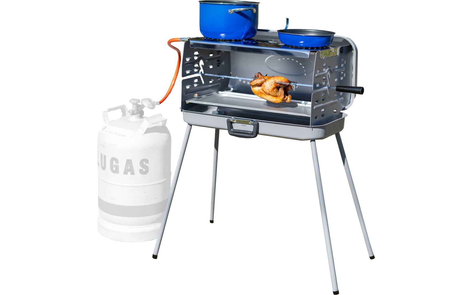  Berger 3-Flammen Koffergasgrill Silber