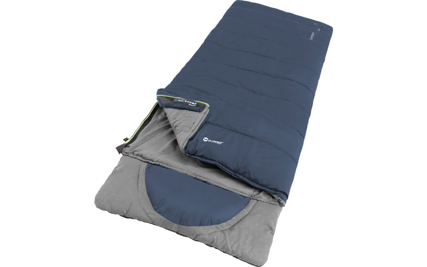  Outwell Contour Lux Deep Blue Deckenschlafsack Wendbar 220 Cm